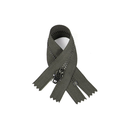 3086  Zipper No. 4 acrylic copper closed tail spring head work code U-shaped stop gun color tooth black nickel color multi-color cloth edge