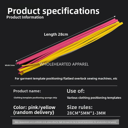 1704★  Clothing template positioning Sponge strip Flat car template machine Special positioning Foam strip consumables Sewing machine accessories