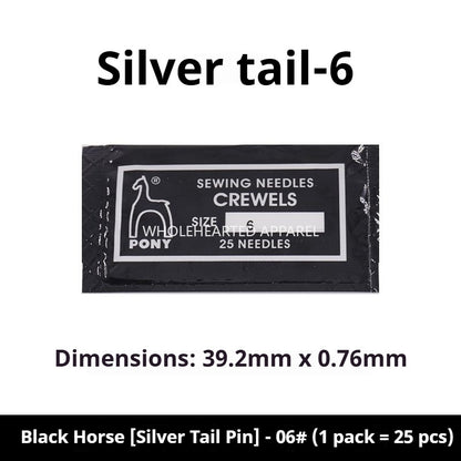1514★ Aiguilles à broder indiennes authentiques PONY, marque cheval, marque cerf, queue dorée, 25 pièces/sachet★