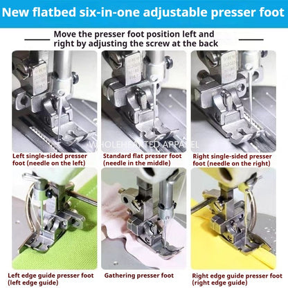 1091★  New flat car six 6-in-1 presser foot multi-function presser foot multi-adjustment left and right unilateral rib positioning wrinkle★