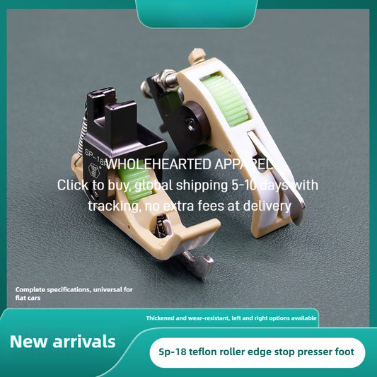 1599★  New SP-18 Teflon roller rib computer flat car left and right rib pressing line plastic presser foot with knife