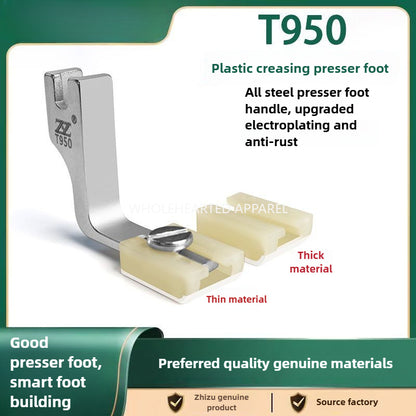 1591★  Plastic wrinkle presser foot flat car upgrade Teflon presser foot thickness universal two-in-one wrinkle reduction and discount