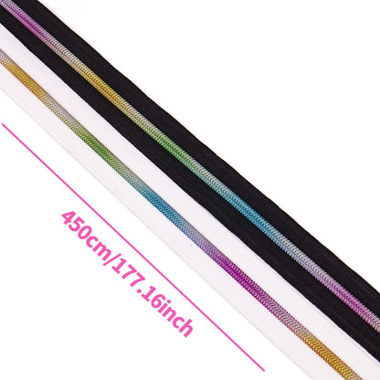 3097  Zipper No. 5 is wearing colorful teeth nylon set, bags and accessories can be used for 4.5 meters + 10 Jitong heads = 1 pack.