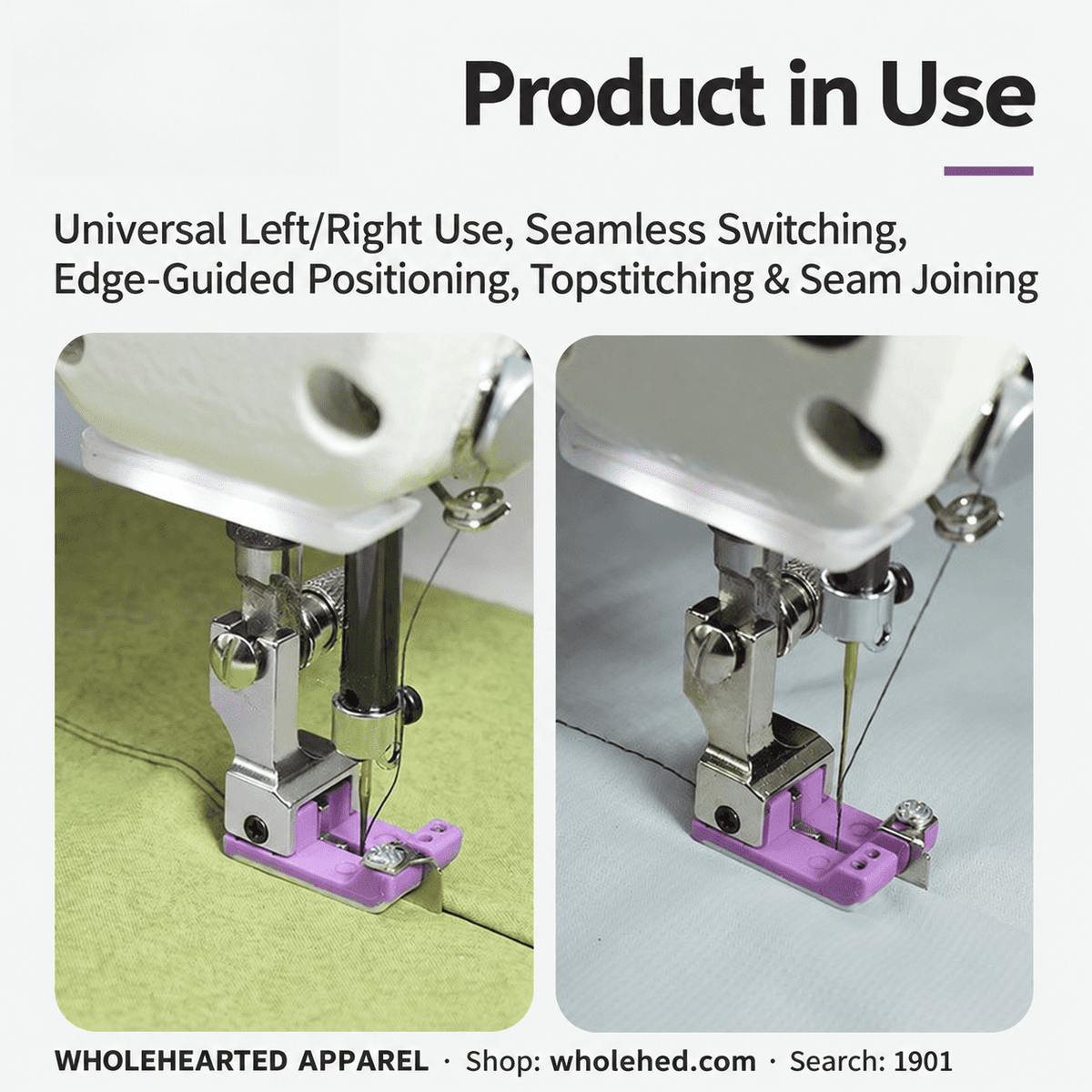 1901★ Adjustable Left/Right Teflon High-Low Presser Foot with Edge Guide for Topstitching