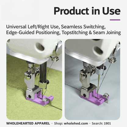 1901★ Adjustable Left/Right Teflon High-Low Presser Foot with Edge Guide for Topstitching