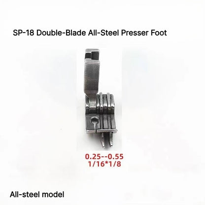 1050★ Nouveautés 2 | Plus d'options | Pied presseur de coupe tout acier pour machines à coudre plates, double/triple lame pour poches arrière de jeans et garniture de bords.