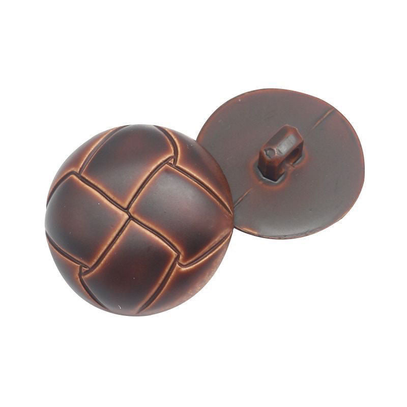 3033  High-end imitation leather mushroom coat two-color button round sweater tortoise leather coat trench coat jacket buttons