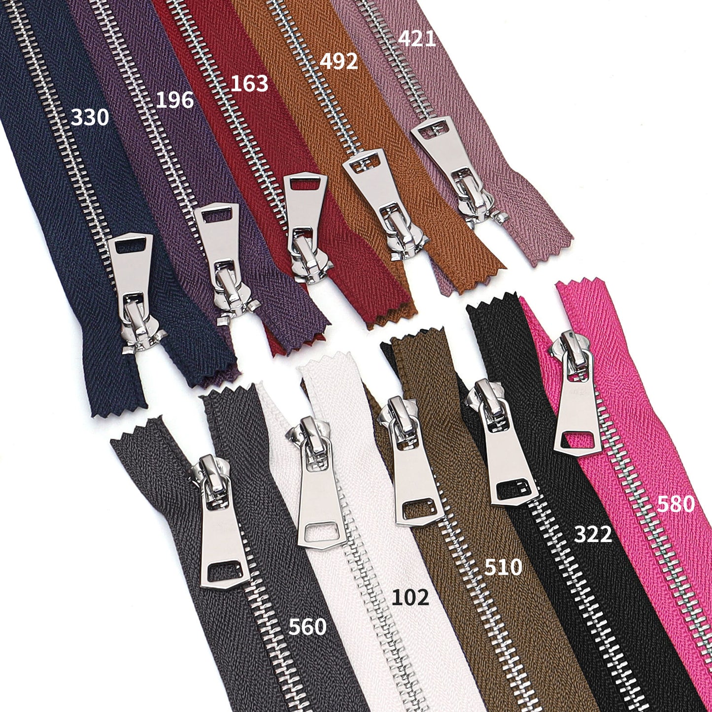 3110  Zipper No. 5 platinum closed tail hanging plated No. 8 piece silver tooth multi-color cloth belt luggage sweater universal for all kinds of clothing