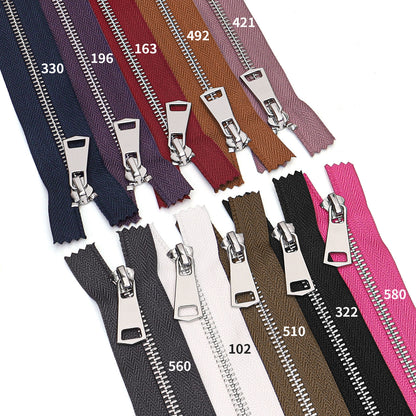 3110  Zipper No. 5 platinum closed tail hanging plated No. 8 piece silver tooth multi-color cloth belt luggage sweater universal for all kinds of clothing