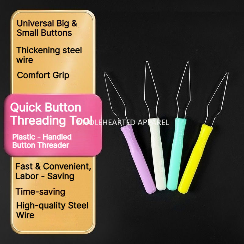 1900★ New Plastic Quick Button Threading Tool for Garment Making and DIY Sewing ★
