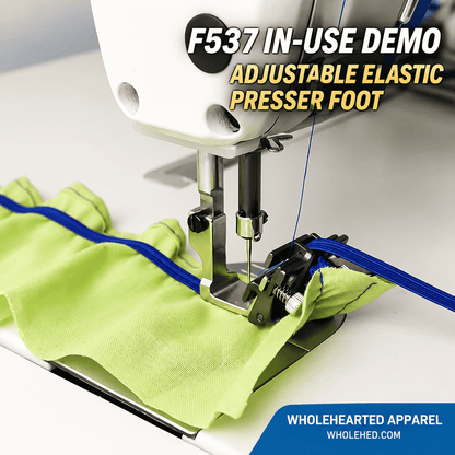 1610★ Adjustable Elastic Presser Foot for Industrial Sewing Machines, Electroplated All-Steel, for Elastic Bands and Shoulder Straps.