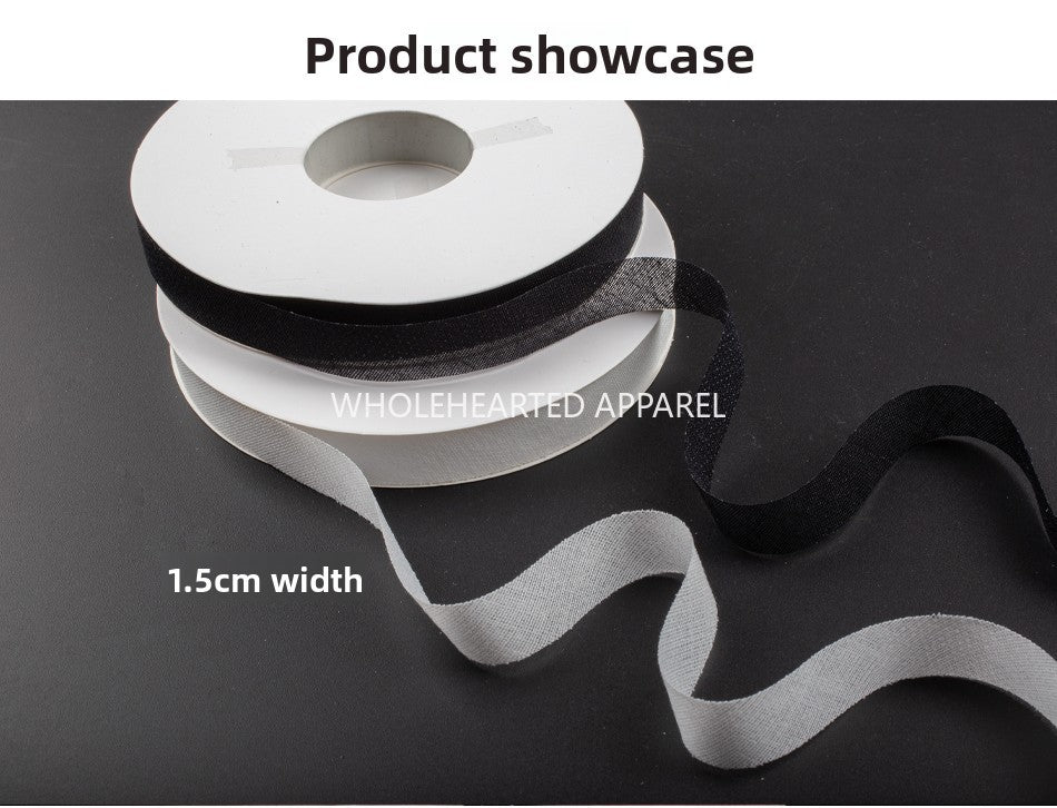 3912 Tira de revestimiento de alambre oblicuo de 1,5 cm de ancho, tira de inserción de sarga, tira de revestimiento de unión por fusión en caliente, escote, manga, tira de revestimiento para evitar deformaciones