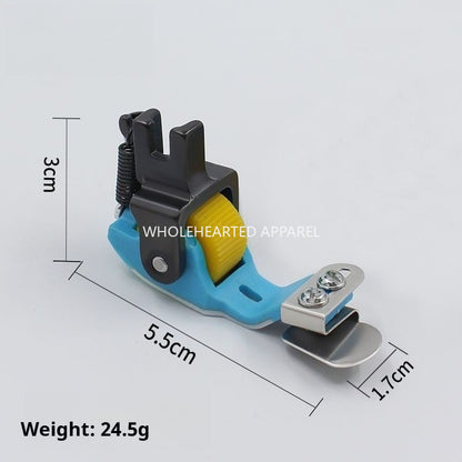 1885★ Adjustable Teflon Roller Presser Foot for Sewing Machines, Downward Folding Edge Guide and Hemming Attachment★