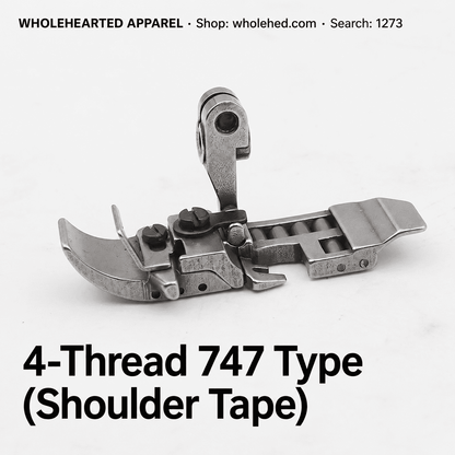 1273★ 4-Faden- und 5-Faden-Rollennähfuß für Overlock-Nähmaschinen, für schwere Stoffe, knitterarmes Design
