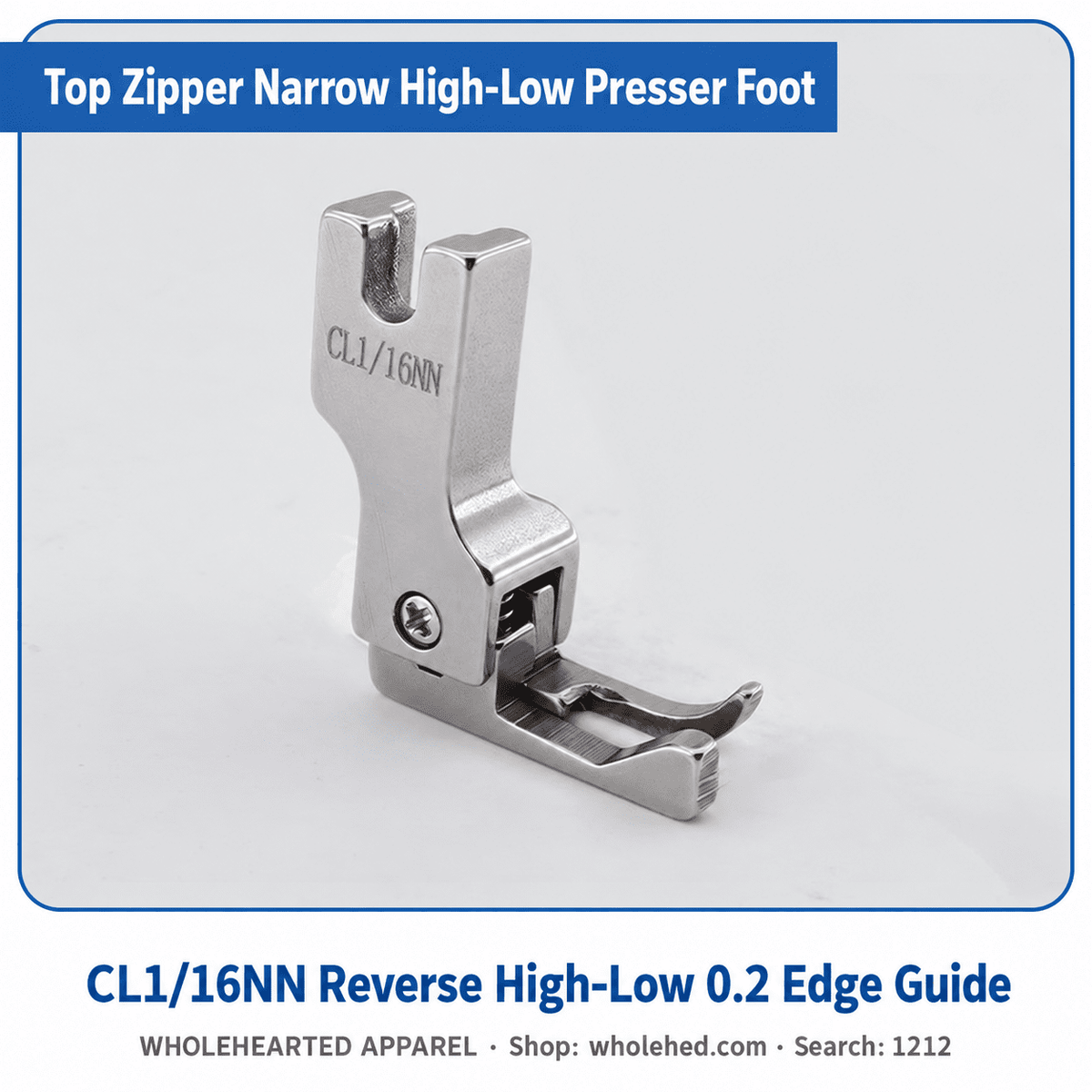 1212★ New Arrivals 2 | More Options | Narrow High-Low Zipper Presser Foot for Industrial Lockstitch Sewing Machines, 0.1/0.2 cm Edge Stitching