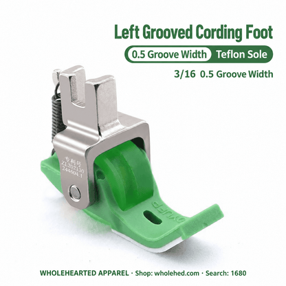 1680★ Teflon Grooved Cording Roller Presser Foot for Flatbed Sewing Machines, Cord Piping and Sewing Accessories.