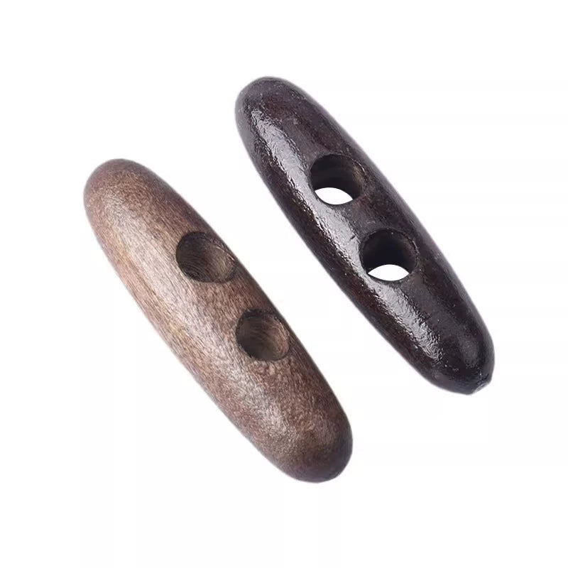 3262★  High-end wood button coat sweater trench coat woolen temperament horn buckle olive buckle natural wood buckle