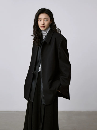 [Offre à durée limitée] Nouveau costume noir chinois Niche Chic décolleté automne et hiver veste haut de costume haut de gamme