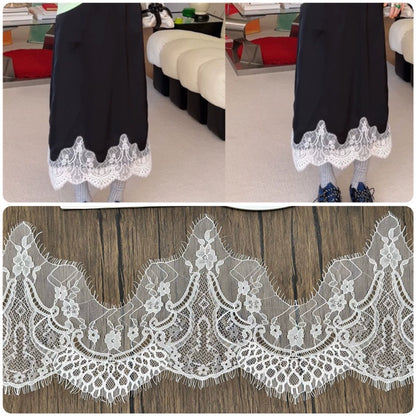 3764 Ancho 20cm Pestañas irregulares Encaje DIY Cortina Ropa Falda Velo de boda Accesorios de empalme