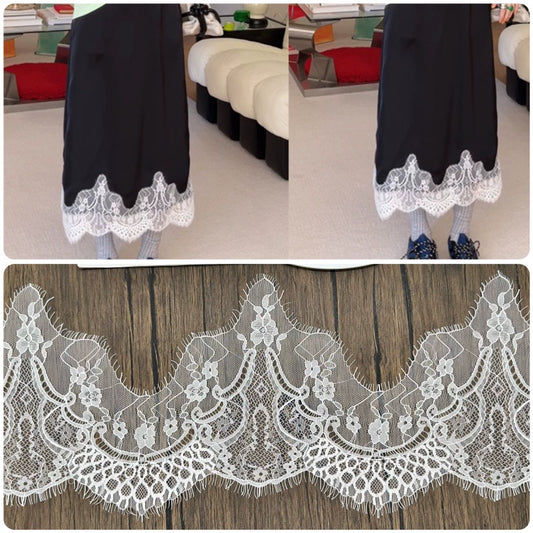 3764 Ancho 20cm Pestañas irregulares Encaje DIY Cortina Ropa Falda Velo de boda Accesorios de empalme