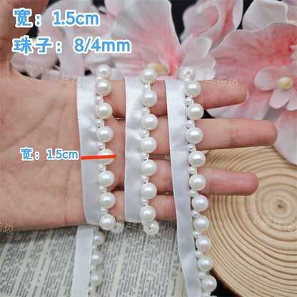 3679 Todo hecho a mano con encaje de perlas de imitación, estilo República de China, cheongsam, Hanfu, ropa, escote, sombrero, accesorios decorativos