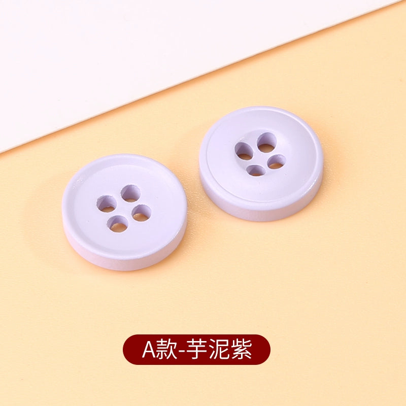 3403★  Color round four-eye shirt buttons children's sweater cardigan versatile buttons clothes jacket high-end button accessories