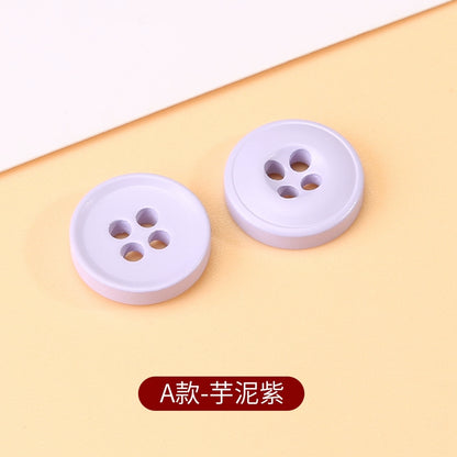 3403★  Color round four-eye shirt buttons children's sweater cardigan versatile buttons clothes jacket high-end button accessories