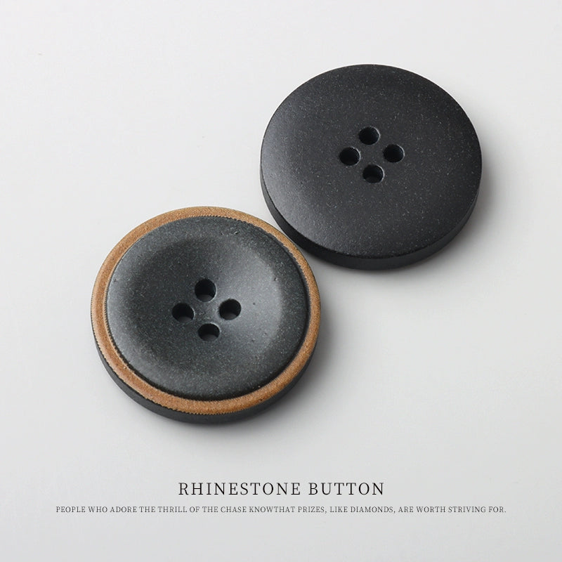 3247★  Burnt edge resin recycled buttons Versatile high-end coat trench coat buttons Vintage suit jacket sweater four-eye buttons