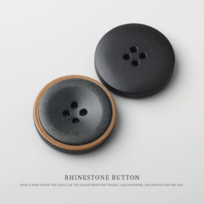 3247★  Burnt edge resin recycled buttons Versatile high-end coat trench coat buttons Vintage suit jacket sweater four-eye buttons