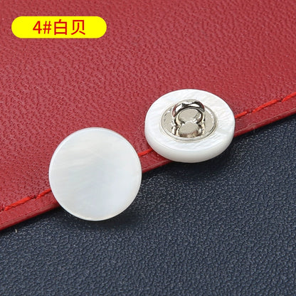 3364★  High-end shell button-up men's and women's shirts, small button-up knitted sweaters, cardigans, round four-eye versatile white buttons