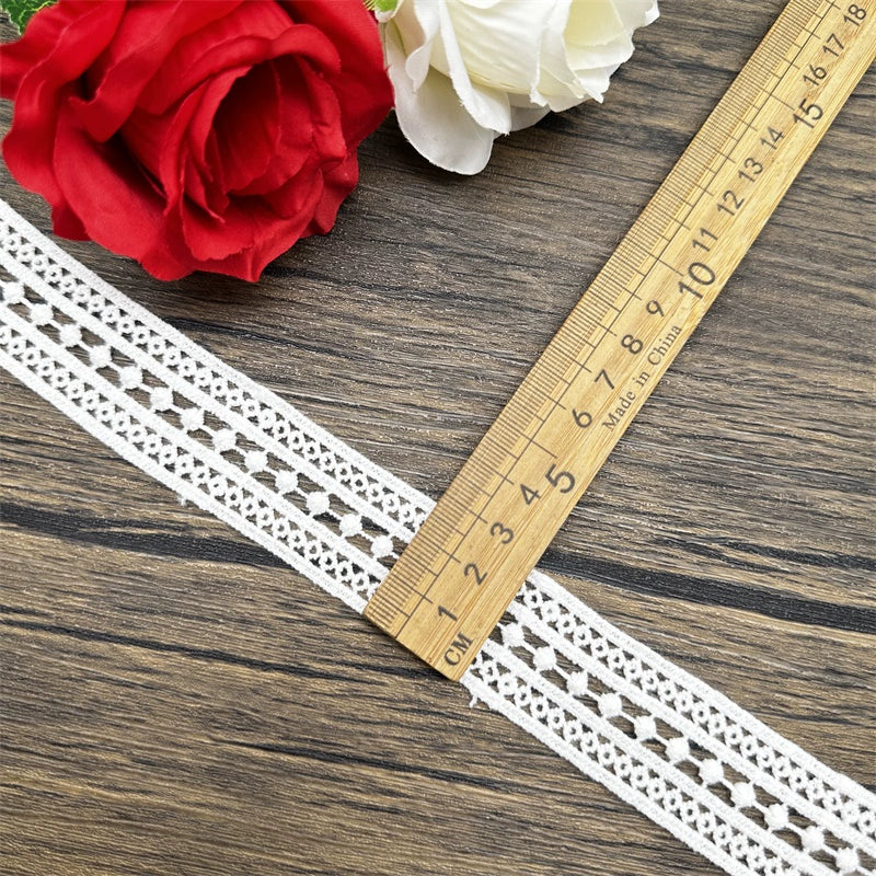 3831 Encaje de algodón puro soluble en agua blanco, bordado, falda de cortina, ropa de muñeca, textiles para el hogar, accesorios de tela decorativos
