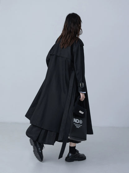 CAREMIND original diseño cruzado sentido nicho gabardina caqui mujer rodilla media y larga otoño 