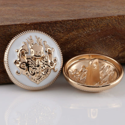 3360★  Coat metal buttons white buttons suit trench coat men's and women's clothes decorative jacket round shirt white buttons