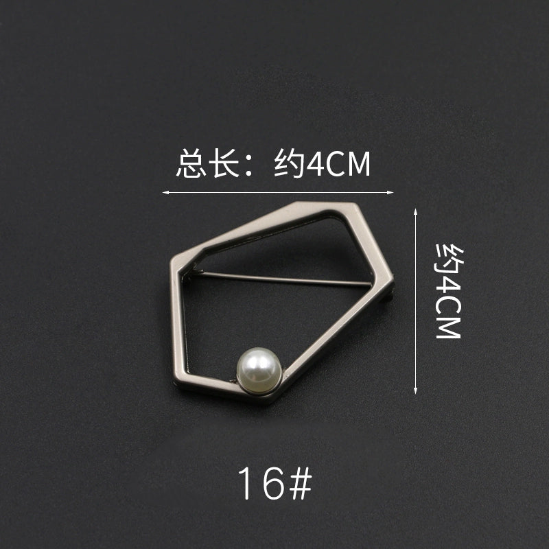 3529★ Versión coreana de moda con hebilla de anillo de metal, hebilla de alfiler de perla, abrigo, chaqueta, suéter, bufanda, accesorios, hebilla decorativa, hebilla de cinturón