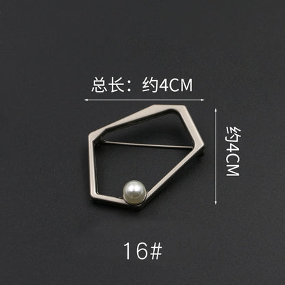 3529★ Versión coreana de moda con hebilla de anillo de metal, hebilla de alfiler de perla, abrigo, chaqueta, suéter, bufanda, accesorios, hebilla decorativa, hebilla de cinturón