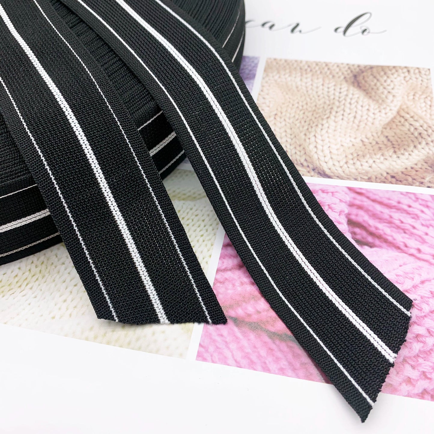 3890 Tira de ribete de punto de un solo lado con rayas de color de 4 cm, para accesorios de ropa, tira lateral para dobladillo de textiles para el hogar