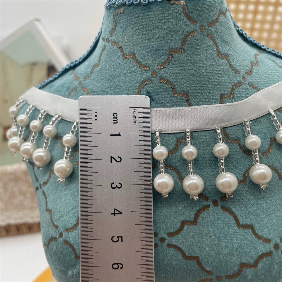 Colgante de perlas con flecos para ropa, de 3,5 cm de ancho y 3721 cm de largo, para uso industrial pesado, con encaje, ideal para decoración de textiles para el hogar, materiales hechos a mano.