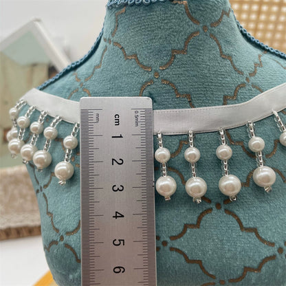 Colgante de perlas con flecos para ropa, de 3,5 cm de ancho y 3721 cm de largo, para uso industrial pesado, con encaje, ideal para decoración de textiles para el hogar, materiales hechos a mano.