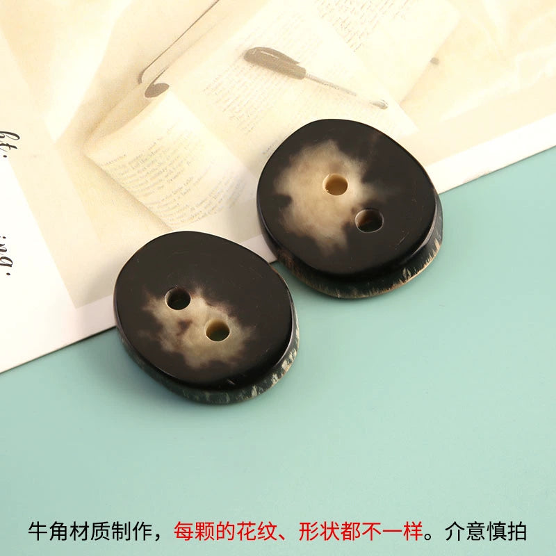 3422★  High-end rough horn buttons DIY handmade buttons decorative retro coat coat men's clothing buttons