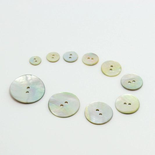 3399★  Imported Mass shell button round two-eye shirt cardigan button pearlescent trench coat Korean version cuffs natural pearlescent