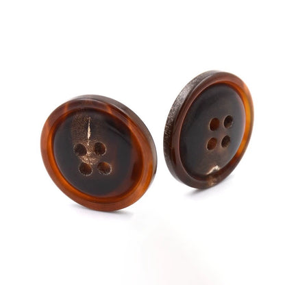 3440★ Botones de traje con cuatro ojales esféricos de cuerno real natural para hombre, traje informal con botones, gabardina color café