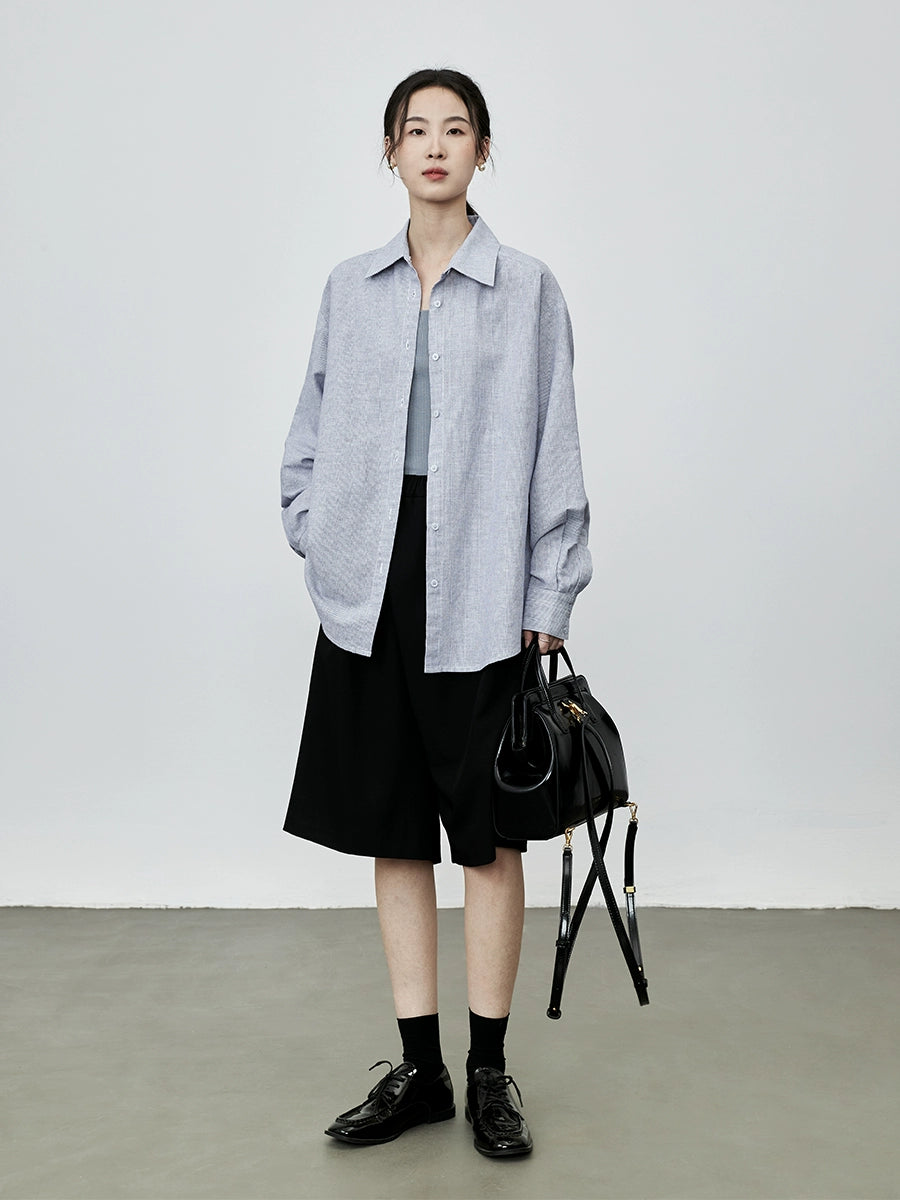 Pantalones de verano por encima de la rodilla de cinco puntos y cintura alta estilo Yamamoto negros de CAREMIND para mujer 