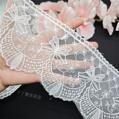 Accesorios de encaje bordado de malla de alta calidad, 3809 ancho, 11 cm, hechos a mano, para vestido de novia, decoración de cortina de péndulo