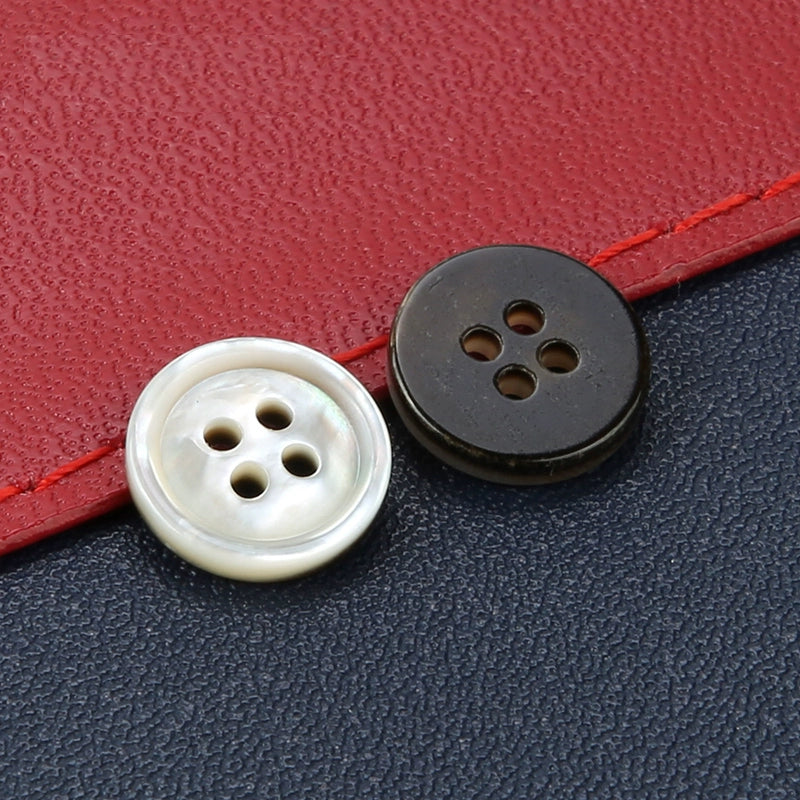 3347★  Shirt buttons women's and men's chiffon shirt buttons clothes versatile round shell buttons four-eye black and white cardigan small