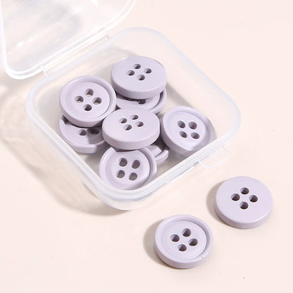 3324★  Round Shirt Clothes Decorative Buttons Shirt Cardigan Top Women's Four-Eye Buttons Sweater Cuffs Small Button Accessories