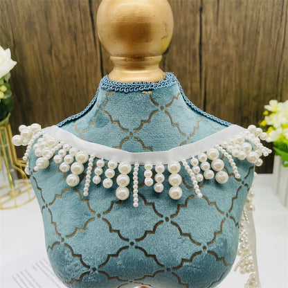 Accesorios de encaje de perlas de alta calidad de 3689 cm de ancho, con flecos, hechos a mano, para decoración de ropa, pequeños accesorios fragantes, falda DIY