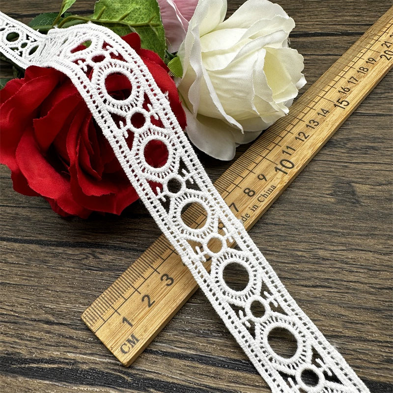 3831 Encaje de algodón puro soluble en agua blanco, bordado, falda de cortina, ropa de muñeca, textiles para el hogar, accesorios de tela decorativos