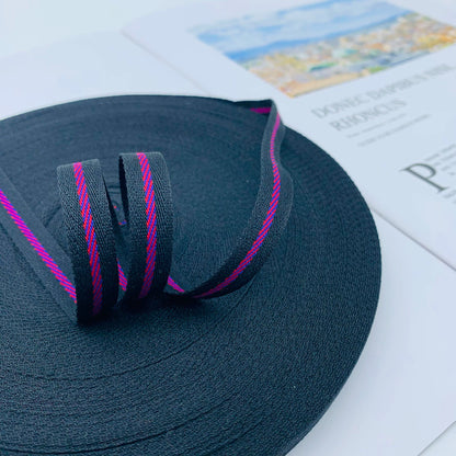 3863 Tira de cinta de sarga intercoloreada de 1 cm con ribete en el borde lateral, tira de presión, cinta jacquard, accesorios de ropa para textiles del hogar