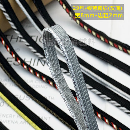 Cinta adhesiva de seda para niños, 1 cm, color dorado y plateado, para ribetes, ropa, textiles para el hogar, almohadas, etc.