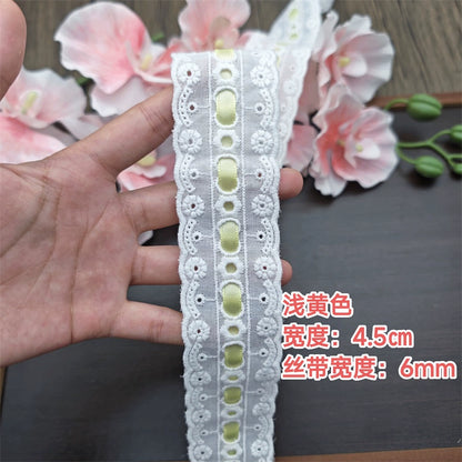 3553★ Ancho 4,5 cm Nuevo color Cinta de algodón Hilo de encaje Hecho a mano DIY Lolita Accesorios de ropa de bebé
